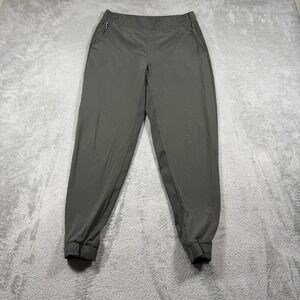 Athleta Brooklyn Mid Rise Joggers 28" Women 8 Olive Green Ribbed Trim Pockets